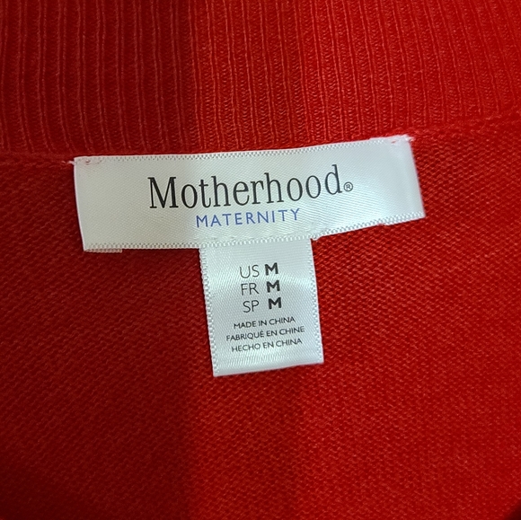 Beautiful Red Soft Knit Gathered Side Motherhood Maternity Blouse, Size M - Picture 3 of 5